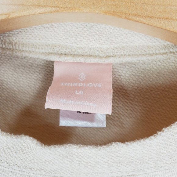 Thirdlove Weekend Terry Sweatshirt Large Cream Color - Picture 3 of 4